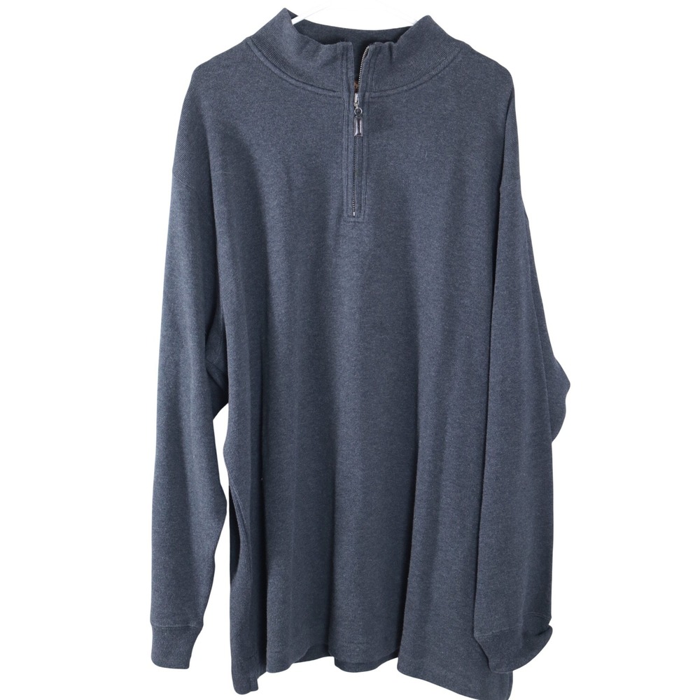 Oak Hill Mens 2XL Quarter Zip Pullover Sweater Charcoal Gray Mock Neck
